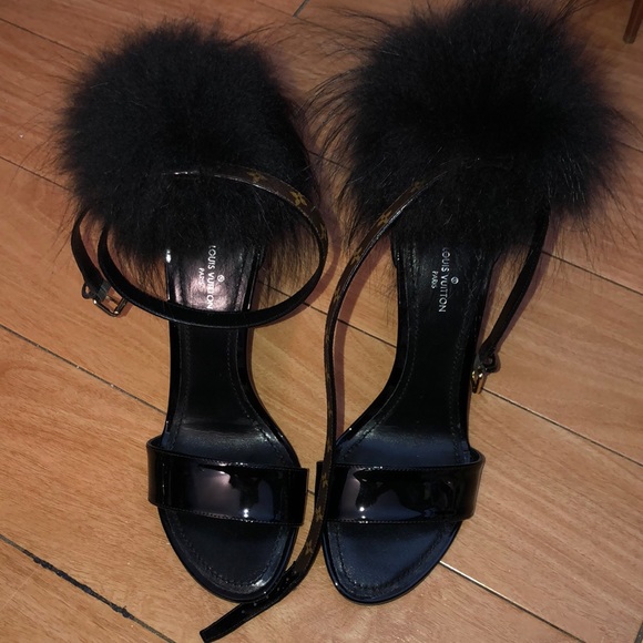 Louis Vuitton Call Back Heel Sandal Fur Trim - Picture 2 of 10
